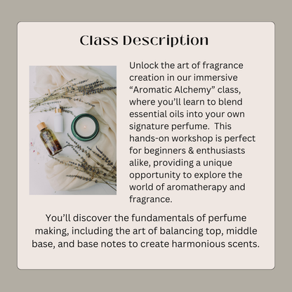 Aromatic Alchemy Class Registration